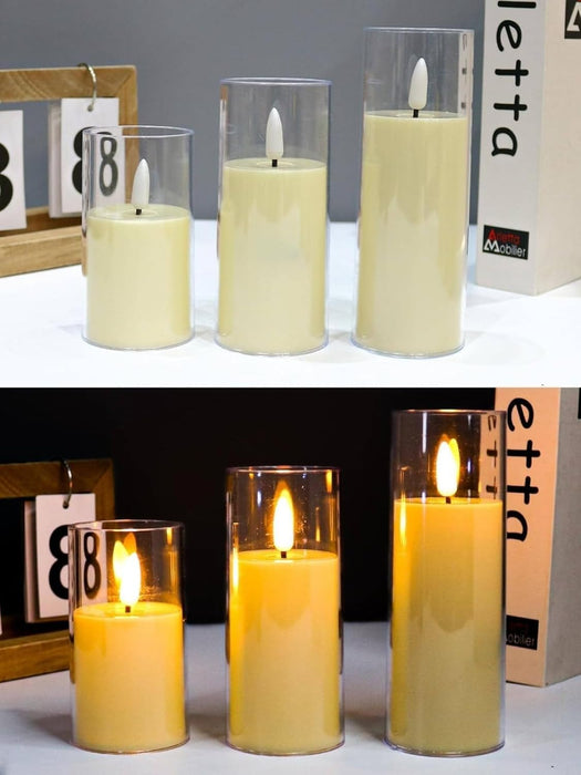 Flameless Led Tea Light Piller Candle for Home Decoration (small, medium, large)