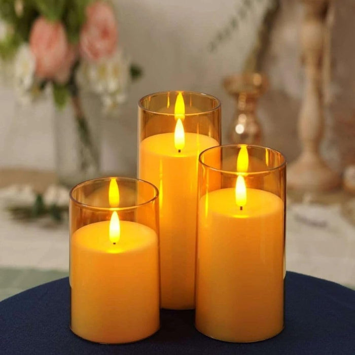 Flameless Led Tea Light Piller Candle for Home Decoration (small, medium, large)