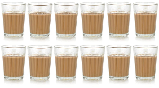 12 Pcs Tea Chai Milk Coffee Small Glass Cups Mug Best Items Home Crockery for Women, Men, Girls for Gifting in Valentine(Transparent, Pack of 6) (100 ml - Cup Set of 6)