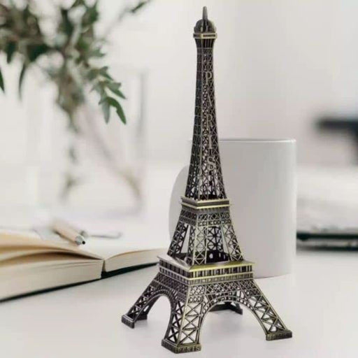 1 Piece Metal Eiffel Tower Antique Vintage Statue for Room, Office, Decorative Showpeice for Home, Desk Decor, Table Stand Holder (32 cm)