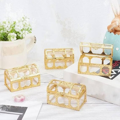 Big Decorative Golden Acrylic Box For Mini Storage,Wedding gift,Return Gift, Christmas Decoration items, Ring Jewelry Trinket Box, Candy Storage Container Case DIY (Golden Boxes) (Big)