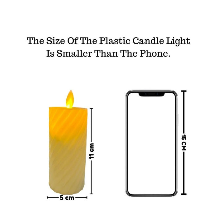 Flameless and Smokeless Decorative Plastic Candles Led Tea Light Candle perfect for Gifting, Home decor, Bed Room, Diwali New Year (Yellow) (11 cm Height)