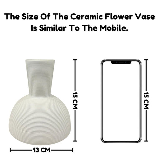 1 Pcs Ceramic Flower Vase Pot for Flowers, Gifing, Home Decor, Bedroom, Office, Table, Living Room, Decoration Items.