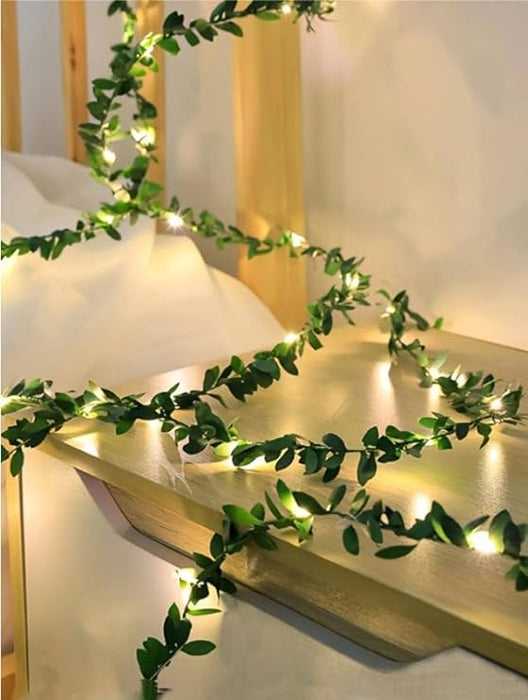 1 Piece Artificial Green Leaf Fairy LED Light - String Light - Acrylic - for Valentine's Day, Home Decoration, Living Room (1 Piece, Yellow,190 cm)