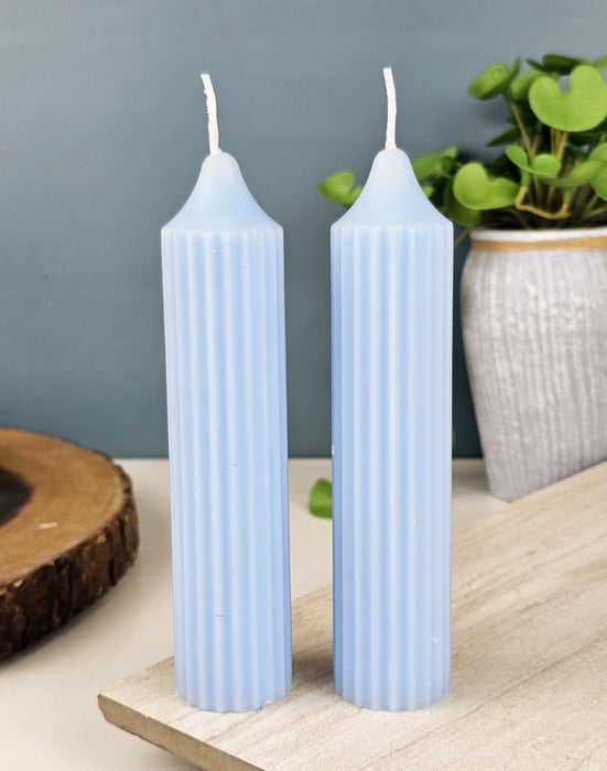 2 Pc Pillar Shape Wax Candle for Home Decore, Living Room, Bed Room, Festivals Like Diwali, for Meditation, Relaxation, Air Freshening