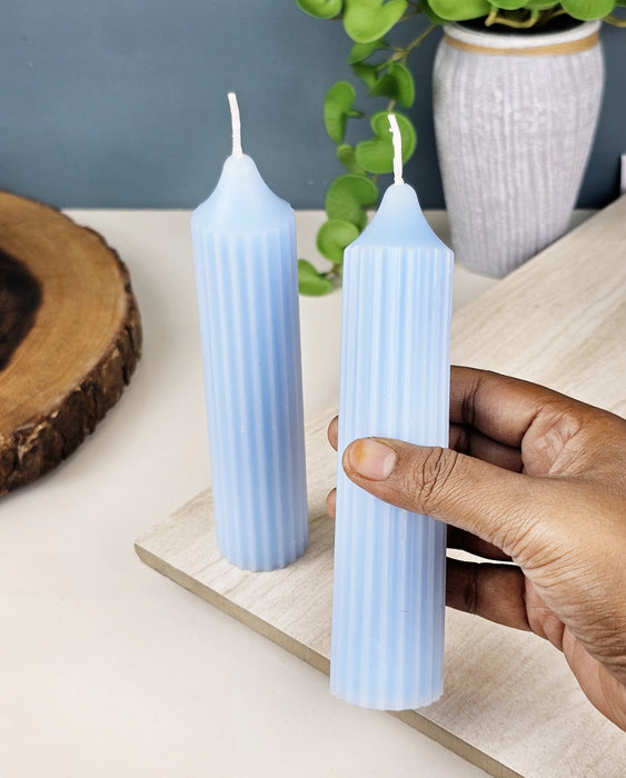 2 Pc Pillar Shape Wax Candle for Home Decore, Living Room, Bed Room, Festivals Like Diwali, for Meditation, Relaxation, Air Freshening