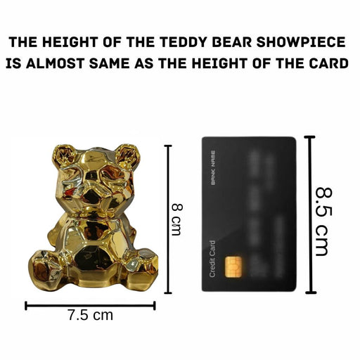 1 Pcs Small Teddy Bear Ceramic Showpiece for Home Decor, Statue, Living Room, Decorative Gift Item, Table Decor,Centre Piece,Diwali Decor (Pack of 1)