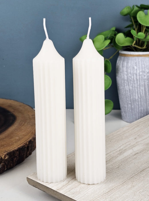 2 Pc Pillar Shape Wax Candle for Home Decore, Living Room, Bed Room, Festivals Like Diwali, for Meditation, Relaxation, Air Freshening