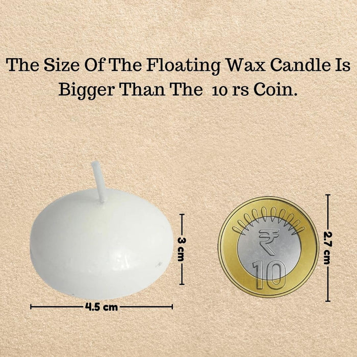 6 PC of Floating Round Shape Candles for Home Decore, Living Room, Bed Room, Festivals Like Diwali, for Meditation, Relaxation, Air Freshening (White)