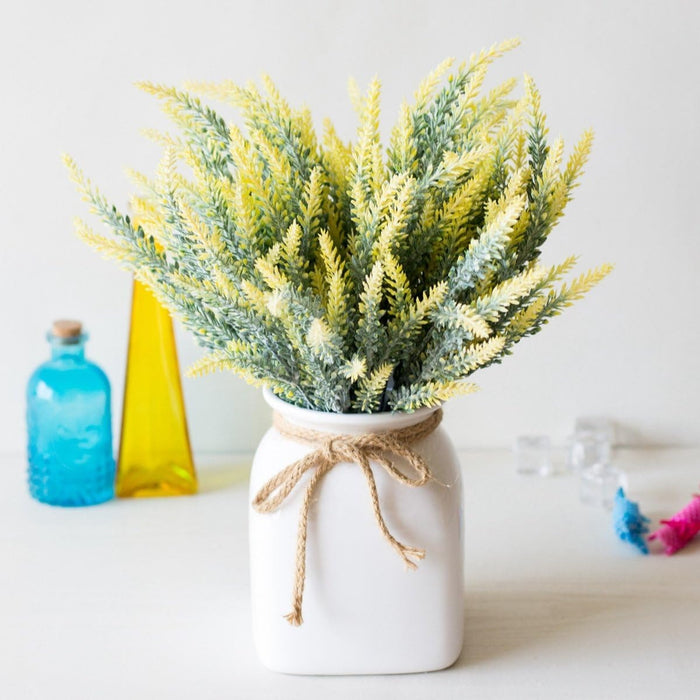 Artificial Lavender Flower Bunches in Pot | Faux Plant for Home Decor, Living Room, Bedroom, Office, Tabletop & Gifting ( Without Pot) (37 cm)