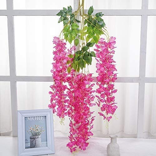 SATYAM KRAFT 12 Pcs Wisteria Artificial Flower for Home Decoration ...
