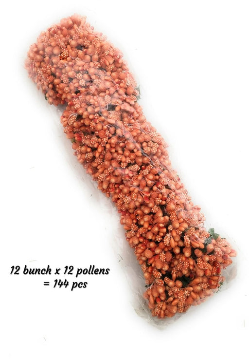 Artificial Pollen Flowers for Tiara Making and Jewelry Making (Orange)